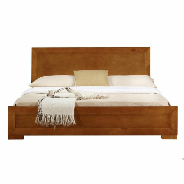 Homeroots 35.4 x 63 x 82.3 in. Oak Wood Queen Size Platform Bed 397101